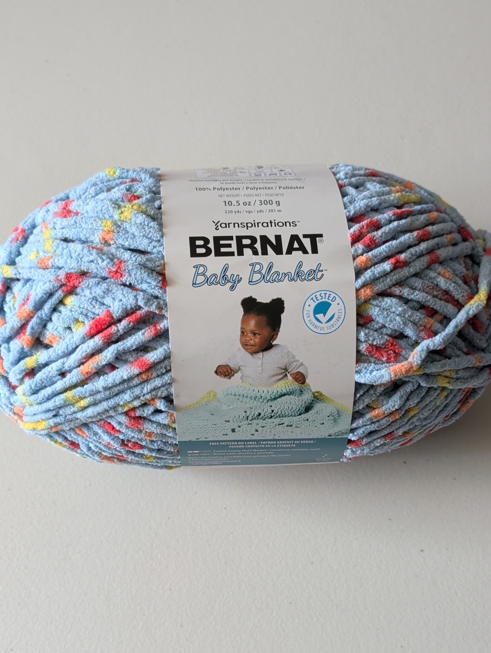 Bernat Baby Blanket Plush Yarn - Dino Egg Dot